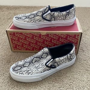 Vans Classic Slip-On Leather/Snake Silver